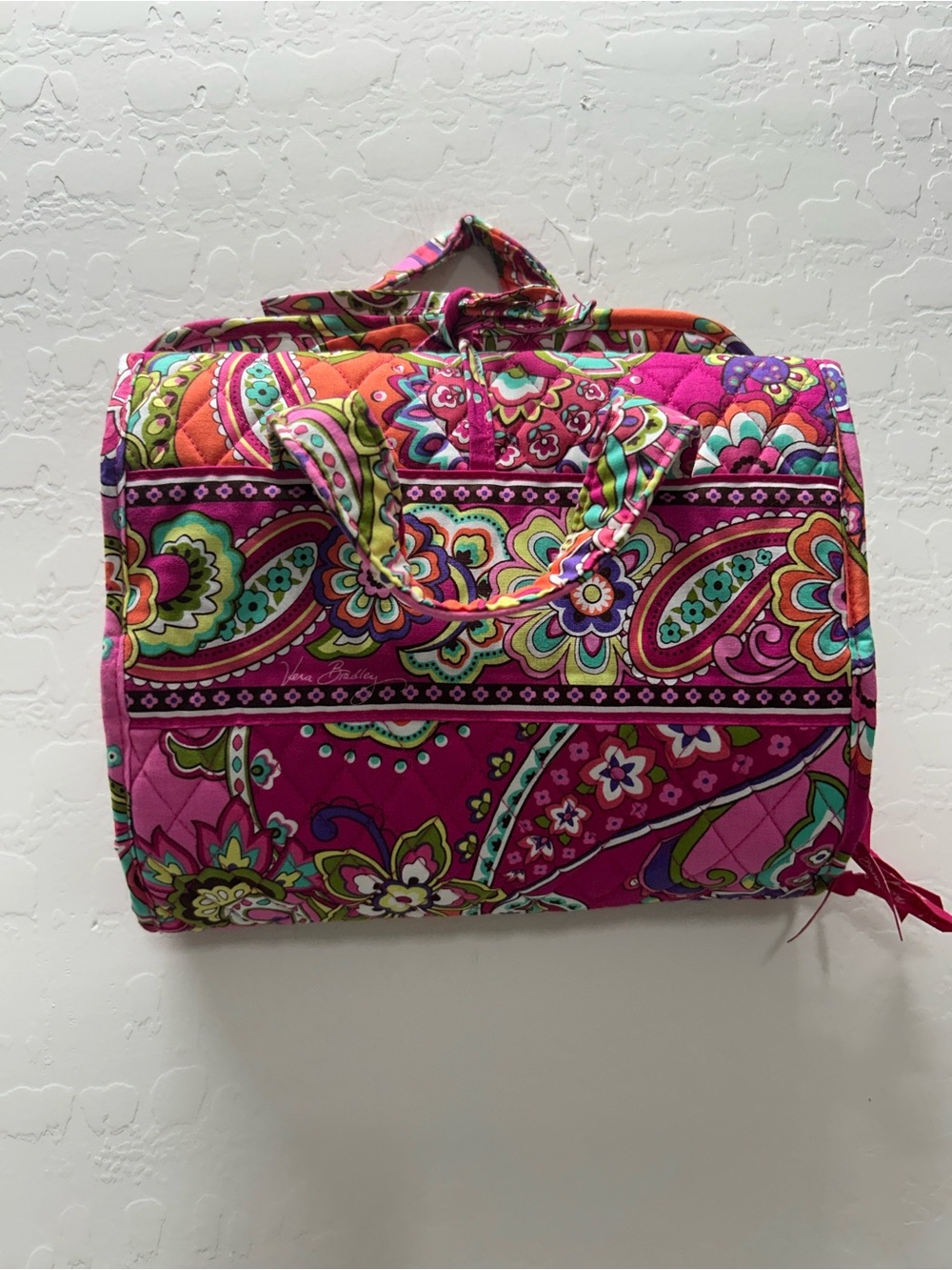 Vera Bradley Vibrant Pink Floral Quilted Organizer Tote